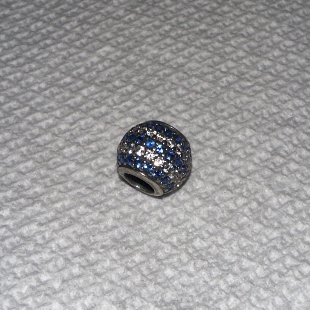 Pandora Sterling Silver Pave Lights Blue Crystal Charm